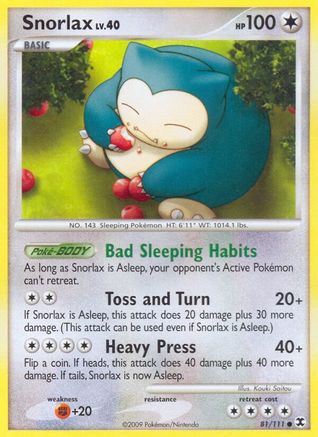 Snorlax (81) 081 - Reverse Holofoil Rising Rivals - Common