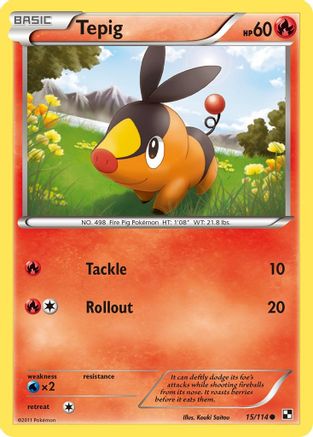 Tepig (15) 015 Black and White - Common