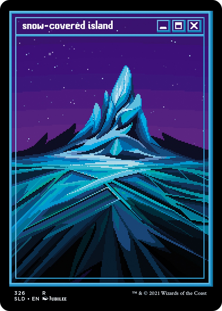 Snow-Covered Island (PixelSnowLands.jpg) (SLD-326) - Secret Lair Drop