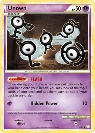 Unown (55) 055 - Reverse Holofoil HeartGold SoulSilver - Uncommon