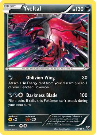 Yveltal 078/146 - Reverse Holofoil XY Base Set - Rare