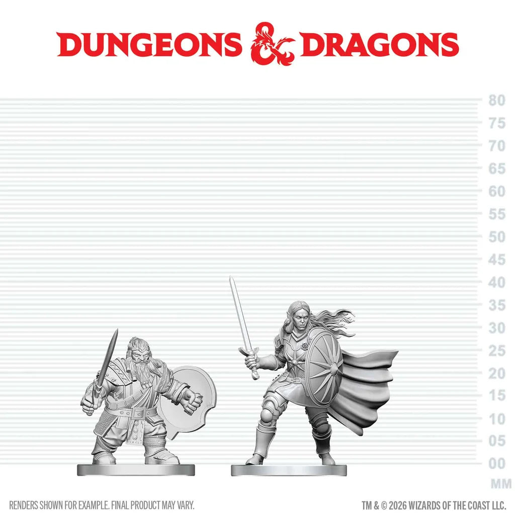 D&D Nolzur's Marvelous Miniatures: Dwarf Fighter & Orc Paladin