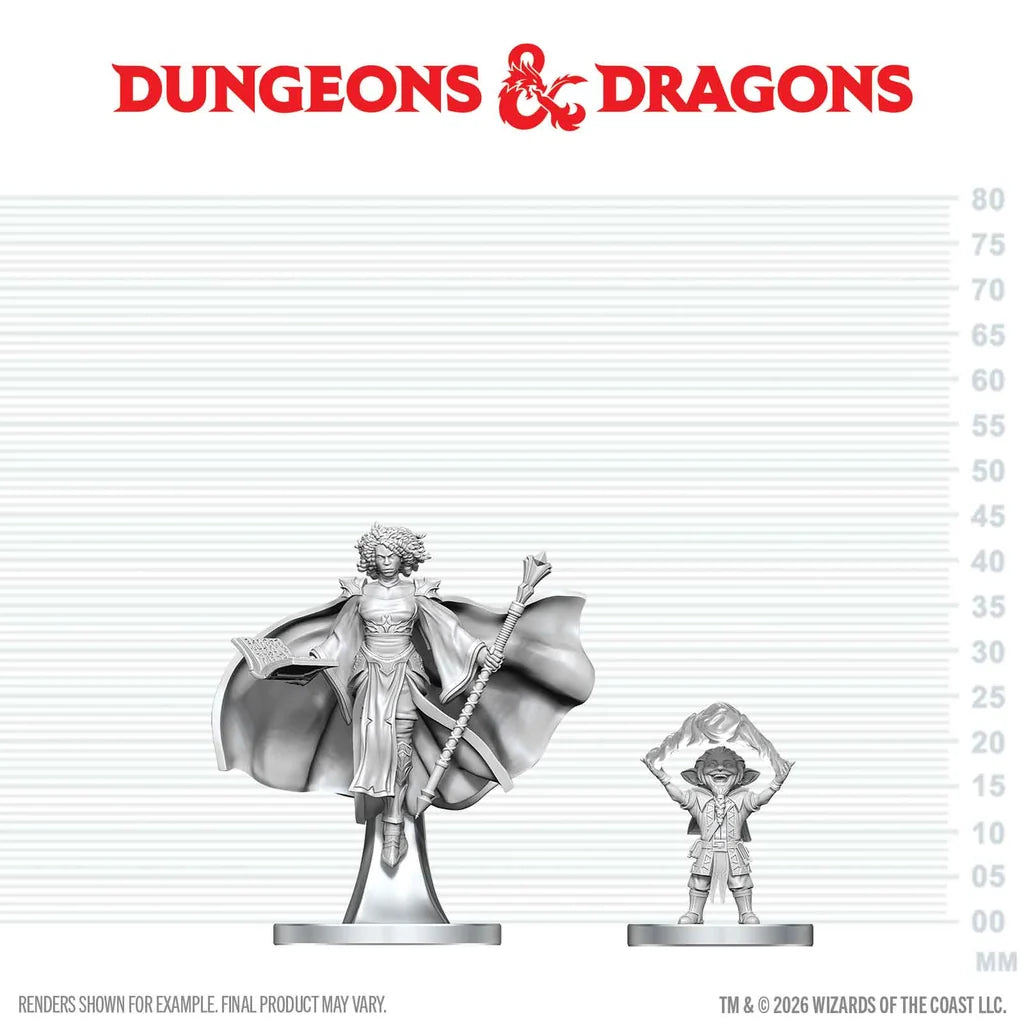 D&D Nolzur's Marvelous Miniatures: Gnome Warlock & Aasimar Wizard