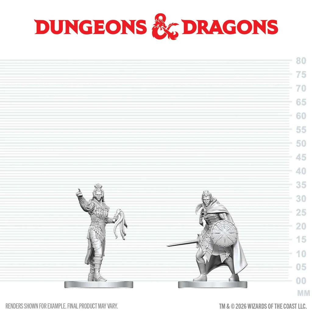 D&D Nolzur's Marvelous Miniatures: Drow Elite Warrior & Drow Priestess of Lolth