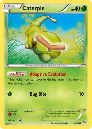 Caterpie 001/106 - Reverse Holofoil XY Flashfire - Common