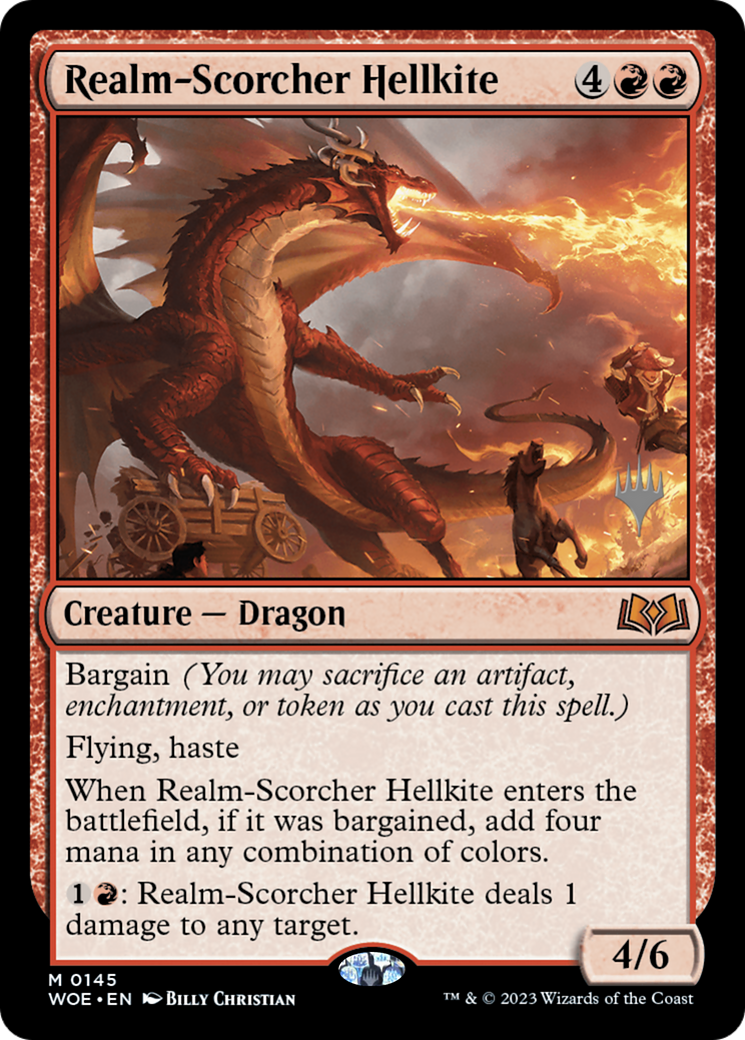 Realm-Scorcher Hellkite (PPWOE-145) - Wilds of Eldraine Promos Foil