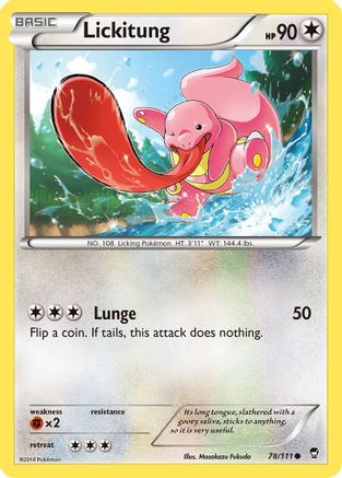 Lickitung 078/111 - Reverse Holofoil XY Furious Fists - Common