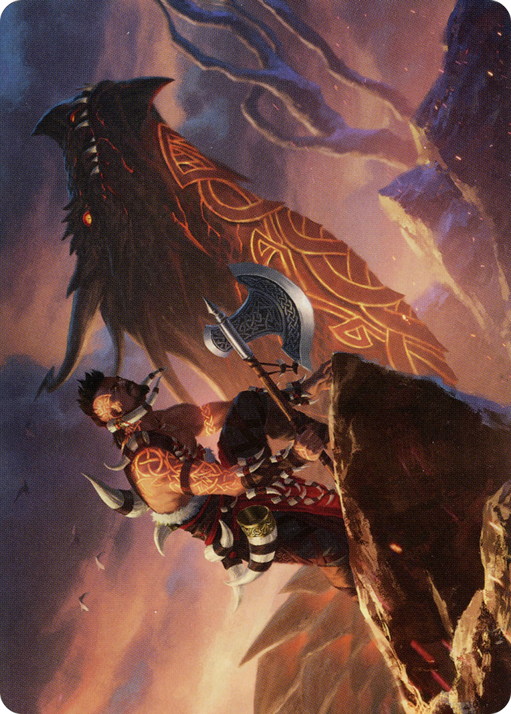 Dragonkin Berserker Art Card (ASKHM-032) - Art Series: Kaldheim (Borderless)