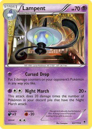 Lampent 042/119 - Reverse Holofoil XY Phantom Forces - Uncommon