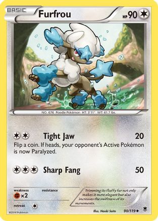 Furfrou 090/119 - Reverse Holofoil XY Phantom Forces - Uncommon