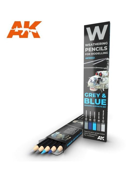 AK Interactive Weathering Pencil Set - Grey and Blue Camouflages