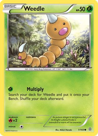 Weedle - Reverse Holofoil XY Primal Clash - Common
