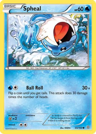 Spheal (45) 045 - Reverse Holofoil XY Primal Clash - Common