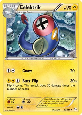 Eelektrik 063 - Reverse Holofoil XY Primal Clash - Uncommon