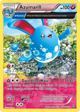 Azumarill (Alpha) 104/160 - Reverse Holofoil XY Primal Clash - Holo Rare