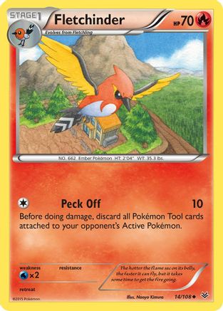 Fletchinder 014 - Reverse Holofoil XY Roaring Skies - Uncommon