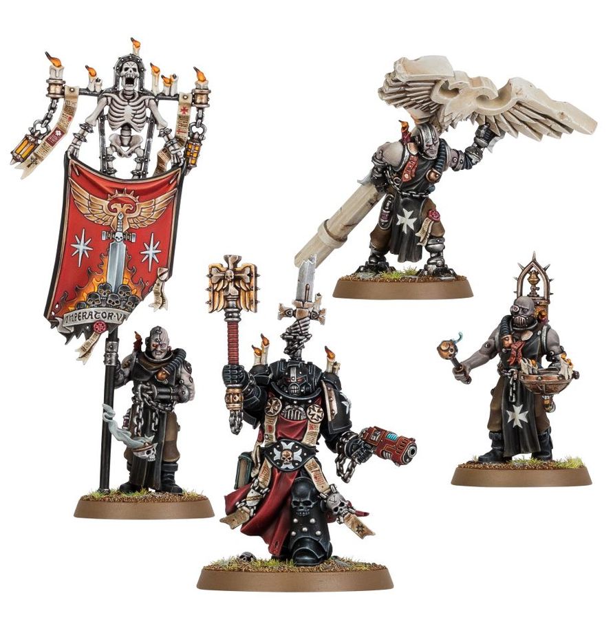 Warhammer 40k - Black Templars - Chaplain Grimaldus & Retinue