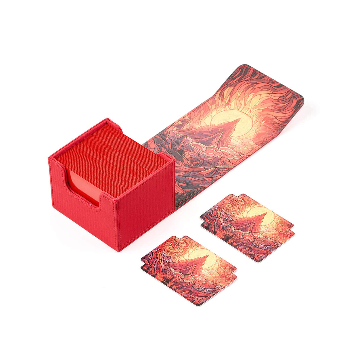 Standard Stained Glass Deck Box - Burning Mountain