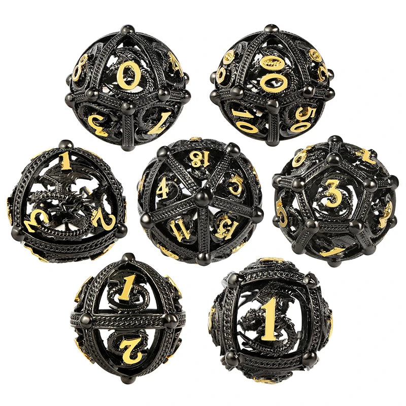 Black and Grey - Hollow Orb Black & Gold Dragon - Metal (7)