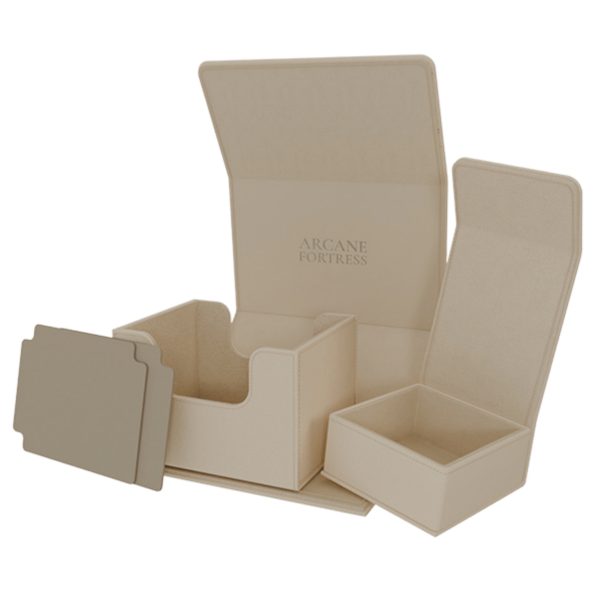 Arcane Fortress Deck Box: Solid Color Cream- Radiant 100+ Deck Vault (Deluxe)