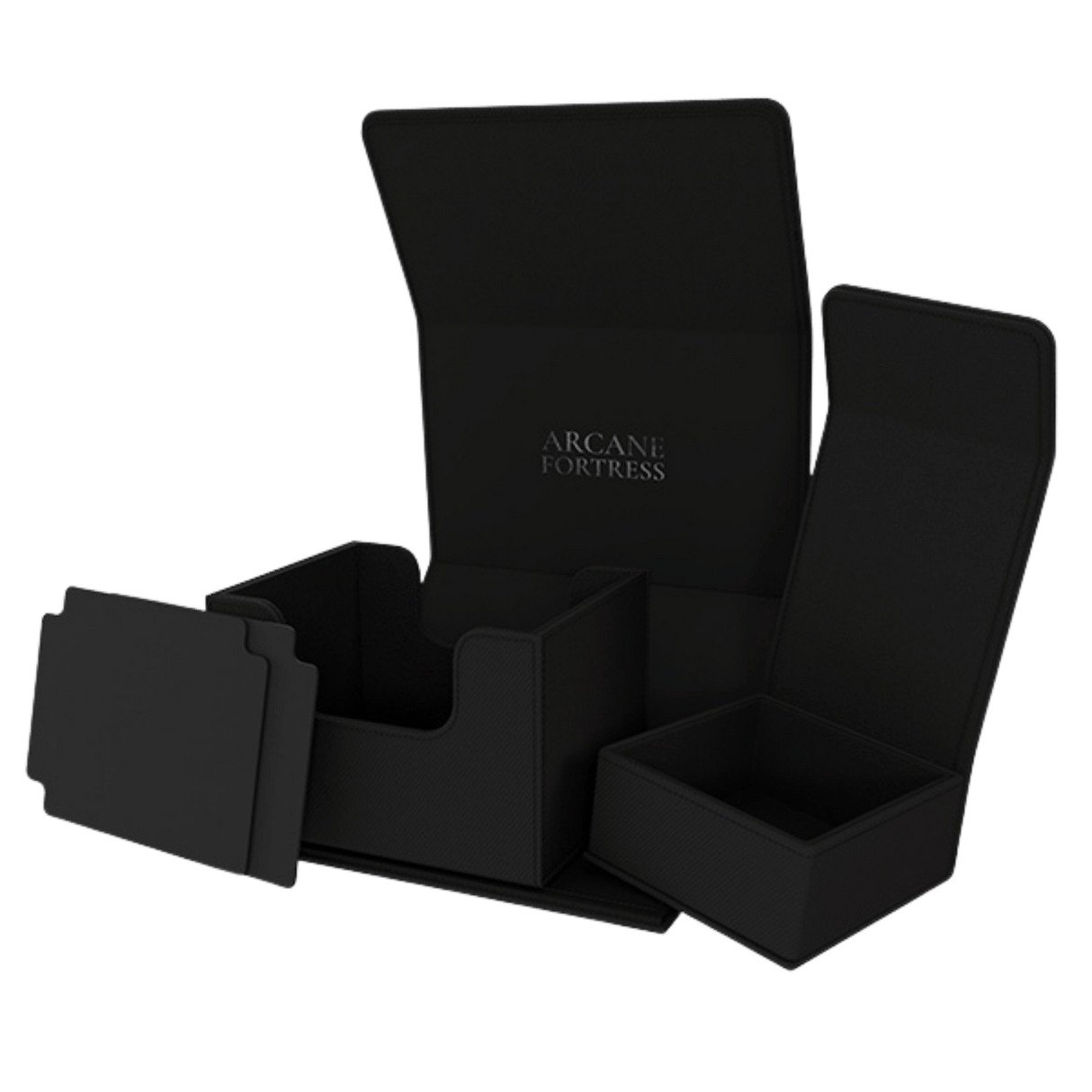 Arcane Fortress Deck Box: Solid Color Black - Radiant 100+ Deck Vault (Deluxe)