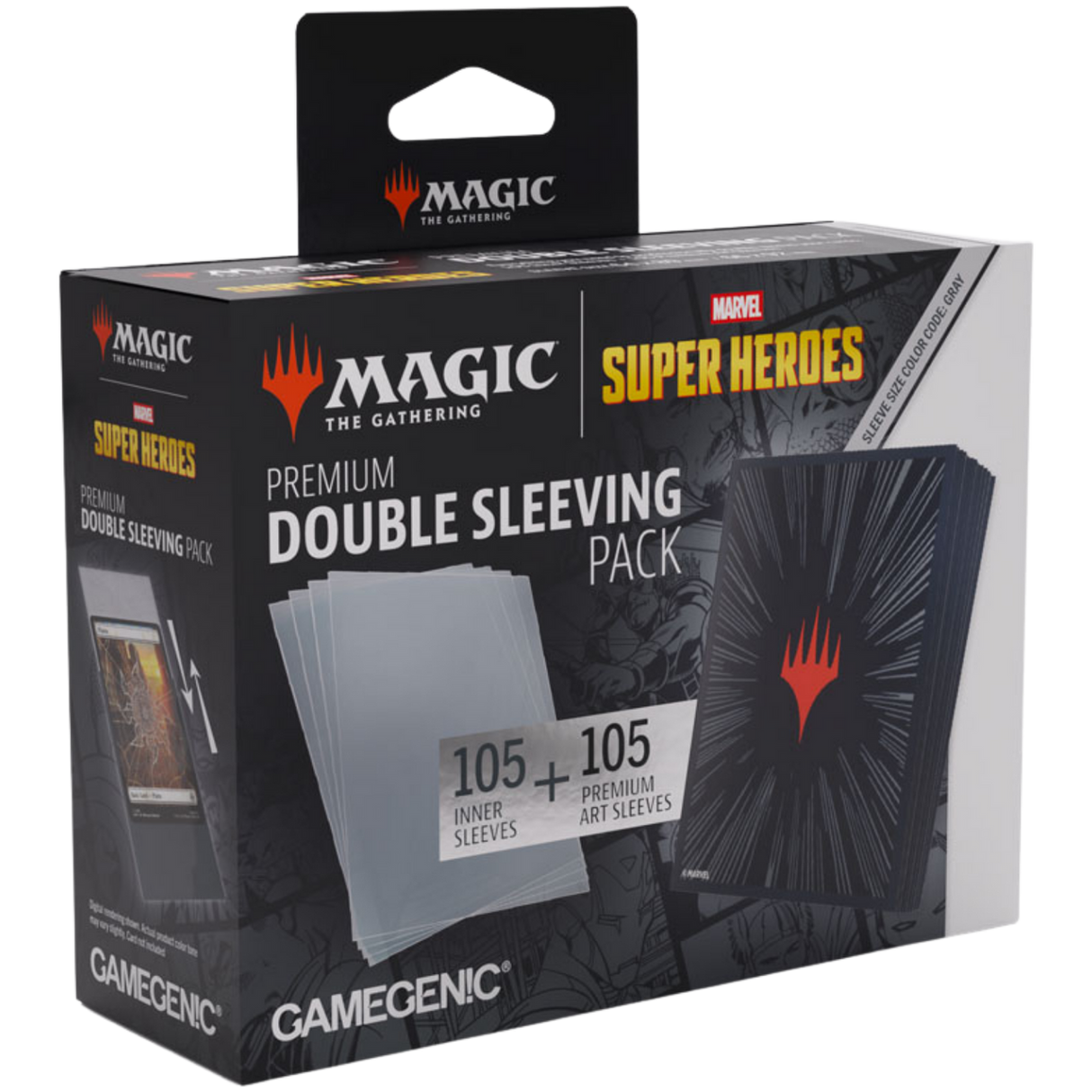 Gamegenic: Premium Double Sleeving Pack - MTG Marvel Super Heroes - Comic Burst Black