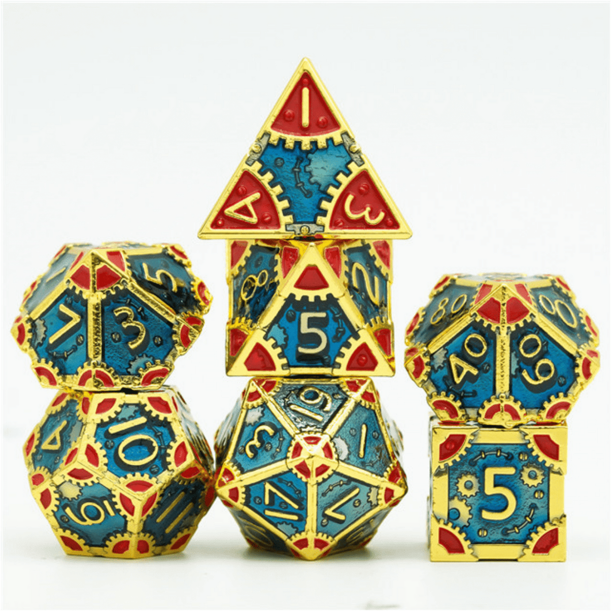 STEAMPUNK: HIGH TOP - METAL RPG DICE SET