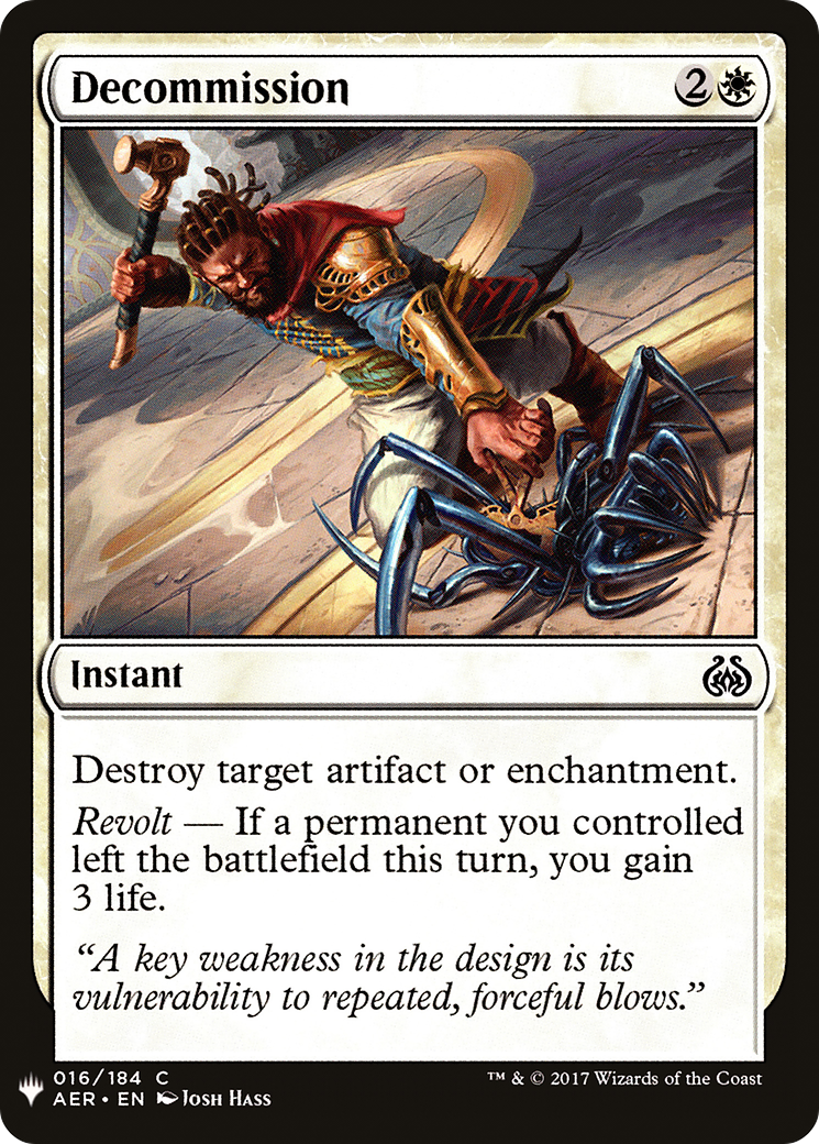 Decommission (LIST-016) - The List