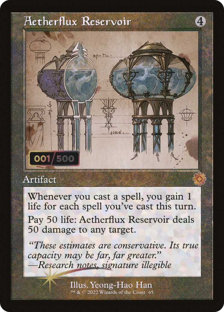 Aetherflux Reservoir (Schematic) (Serial Numbered) (BRR-65Z) - The Brothers' War Retro Artifacts Foil