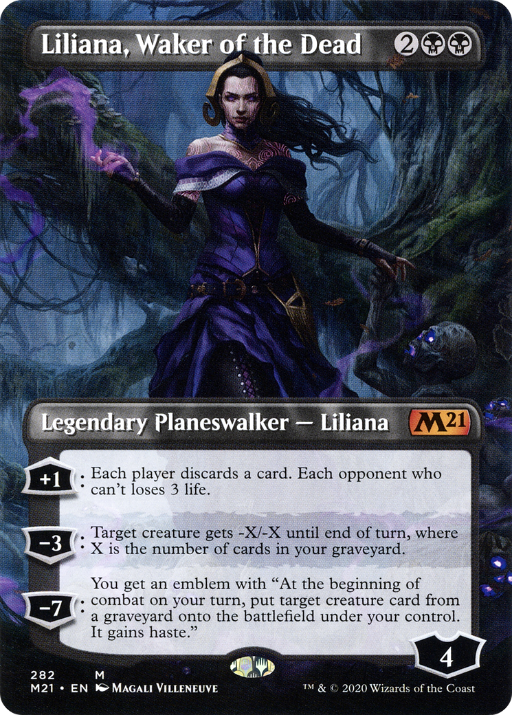 Liliana, Waker of the Dead (Borderless) (M21-282) - Core Set 2021