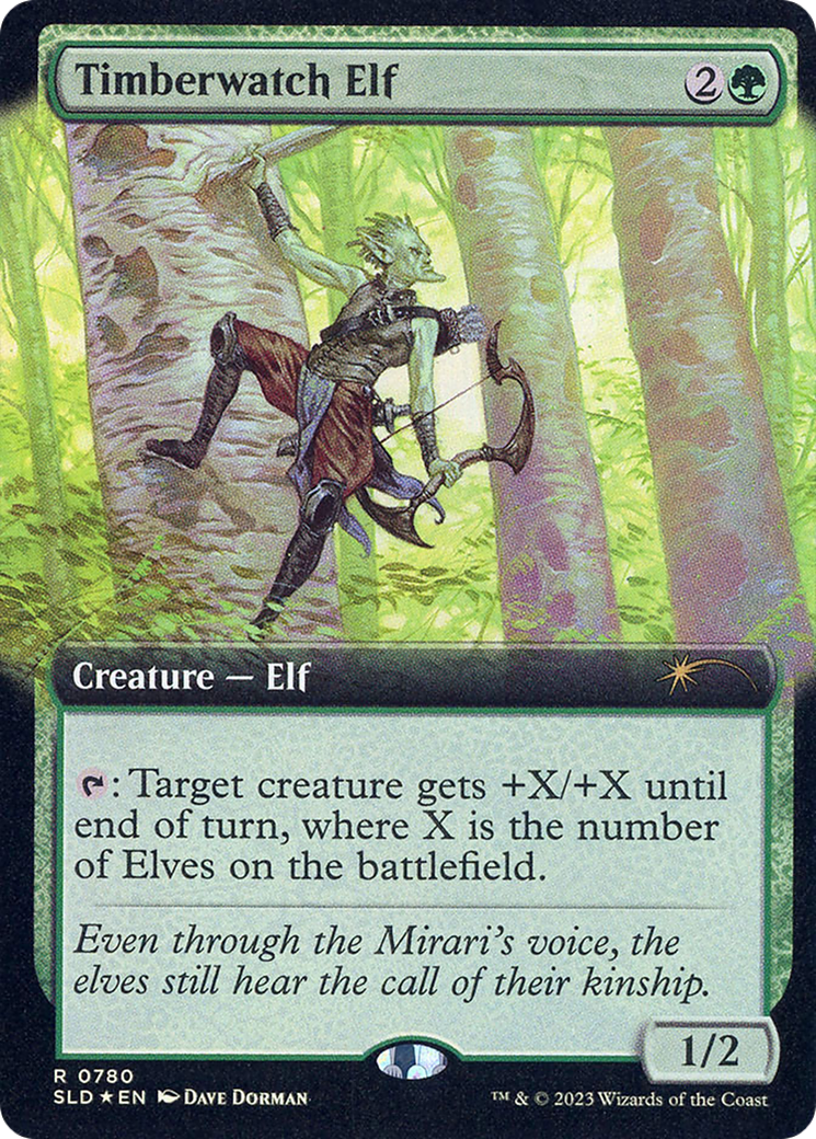 Timberwatch Elf (Extended Art) (SLD-780) - Secret Lair Drop: (Extended Art) Foil