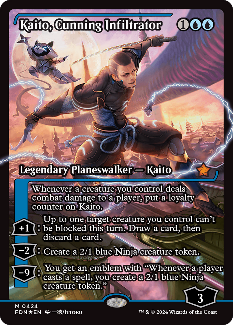 Kaito, Cunning Infiltrator (Showcase) (FDN-424) - Foundations: (Showcase) Foil