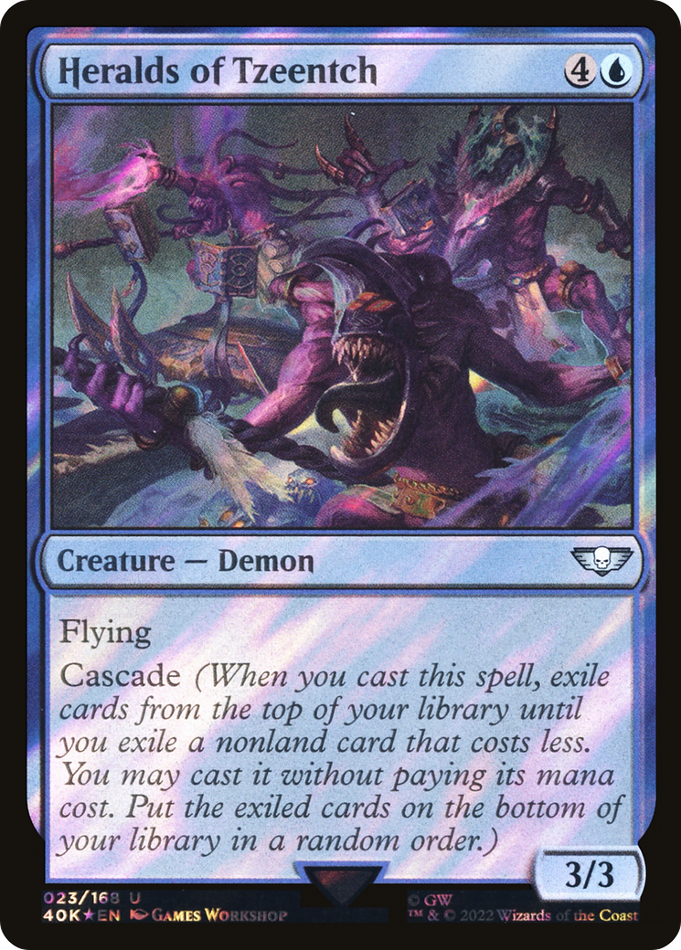 Heralds of Tzeentch (Surge Foil) (40K-23★) - Warhammer 40,000 Commander Foil