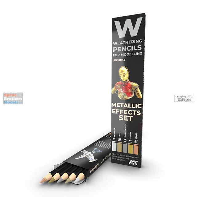 AK Interactive Weathering Pencil Set - Metallics