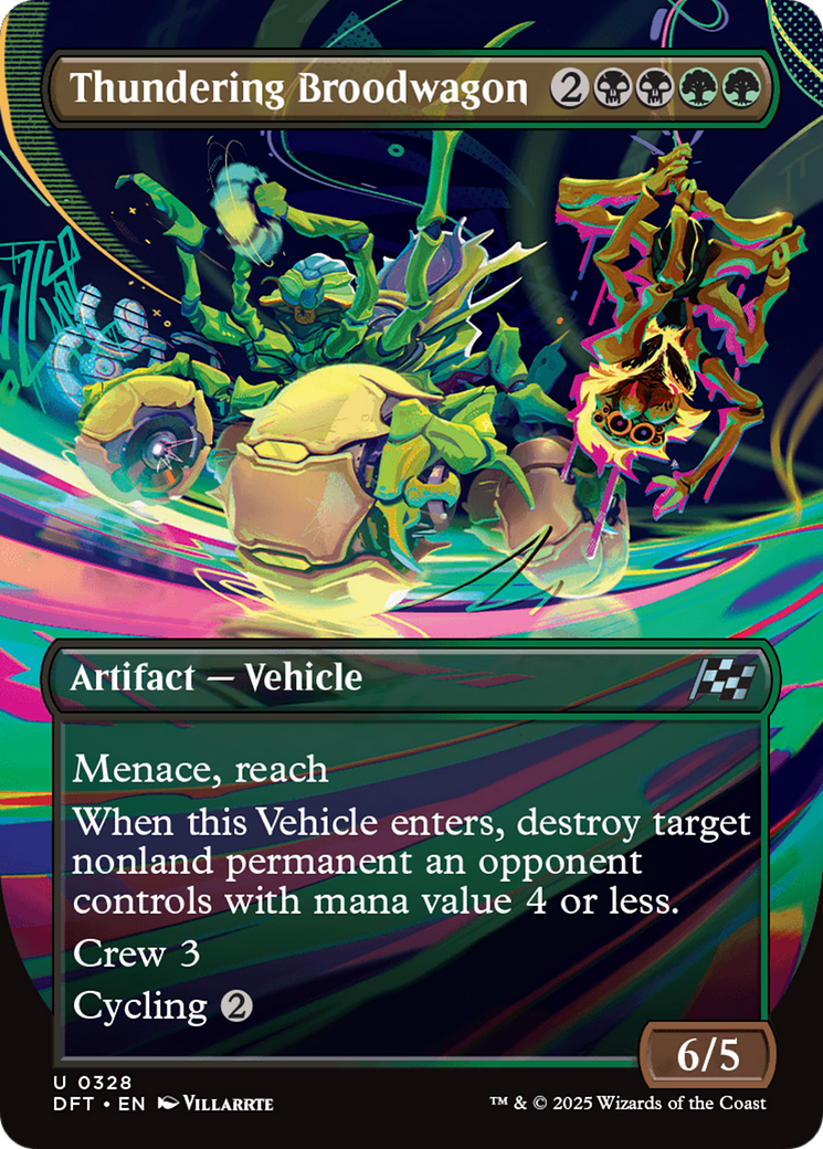 Thundering Broodwagon (Borderless) (DFT-328) - Aetherdrift Foil