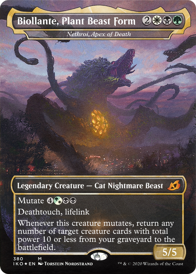Biollante, Plant Beast Form - Nethroi, Apex of Death (IKO-380) - Ikoria: Lair of Behemoths / Biollante, Plant Beast Form (Borderless) Foil