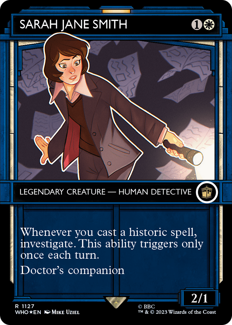 Sarah Jane Smith (Showcase) (Surge Foil) (WHO-1127) - Doctor Who: (Showcase) (Borderless) Foil