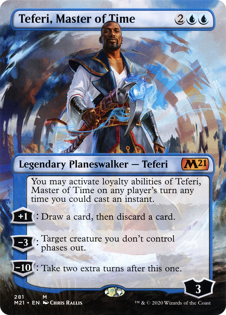 Teferi, Master of Time (Borderless) (M21-281) - Core Set 2021 Foil