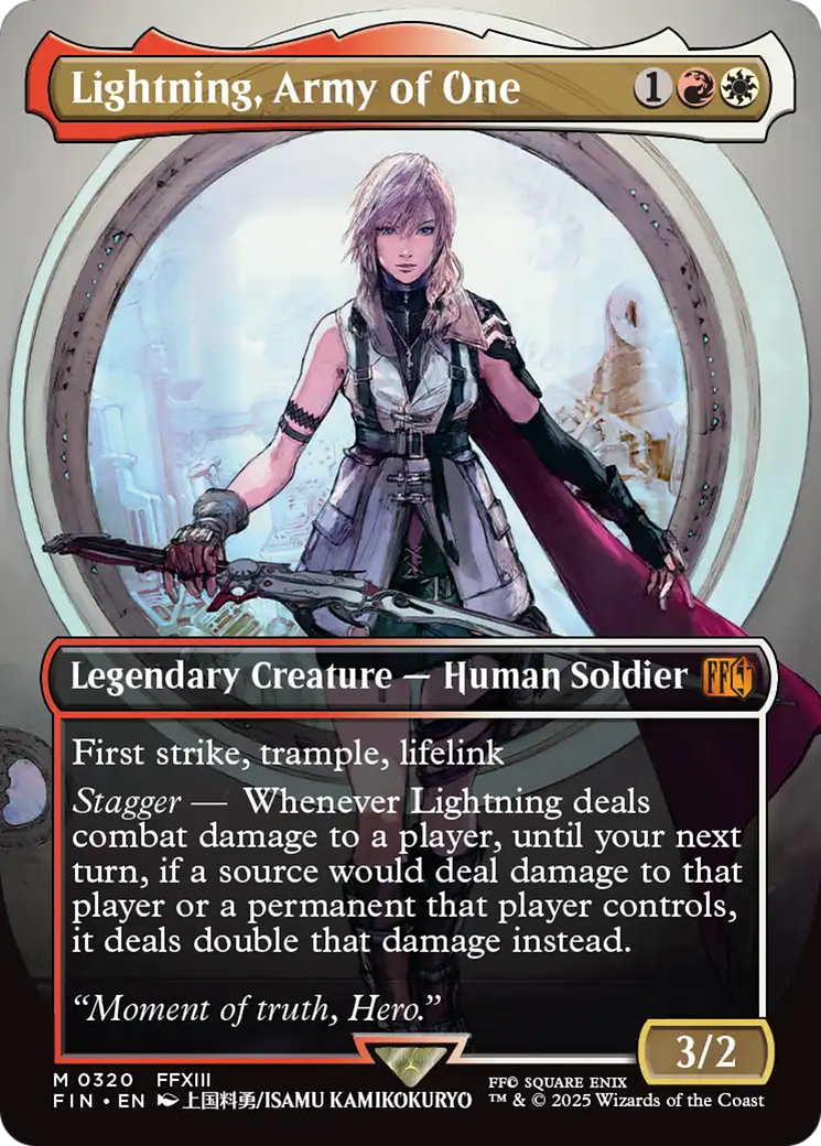 Lightning, Army of One (0320) (Borderless) (FIN-320) - FINAL FANTASY Foil