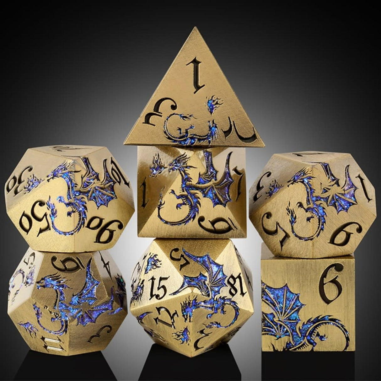 Dice Habit Dragon Runic Metal and Enamel