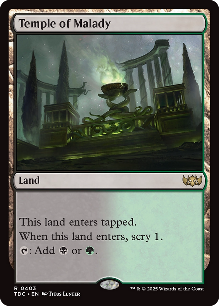 Temple of Malady (TDC-403) - Commander: Tarkir: Dragonstorm