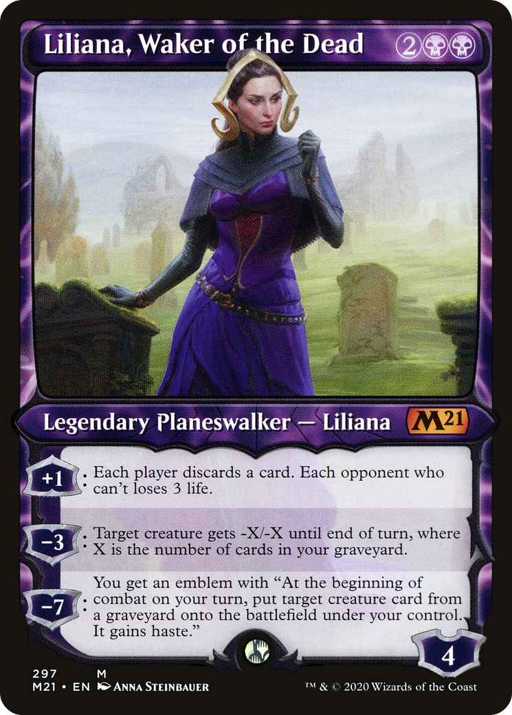 Liliana, Waker of the Dead (Showcase) (M21-297) - Core Set 2021: (Showcase)