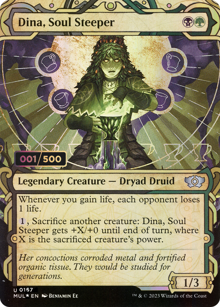 Dina, Soul Steeper (Serial Numbered) (MUL-167Z) - Multiverse Legends: (Showcase) (Borderless) Foil
