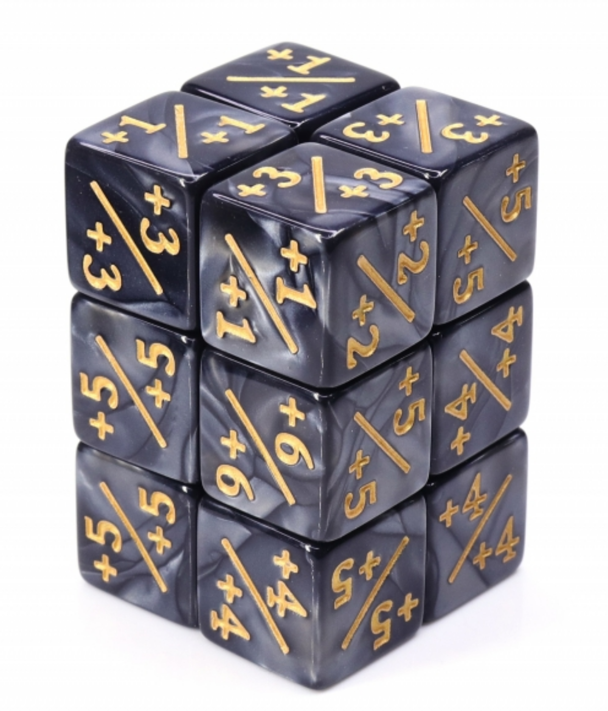 +1/+1 Black Glitter Counters for Magic - set of 8