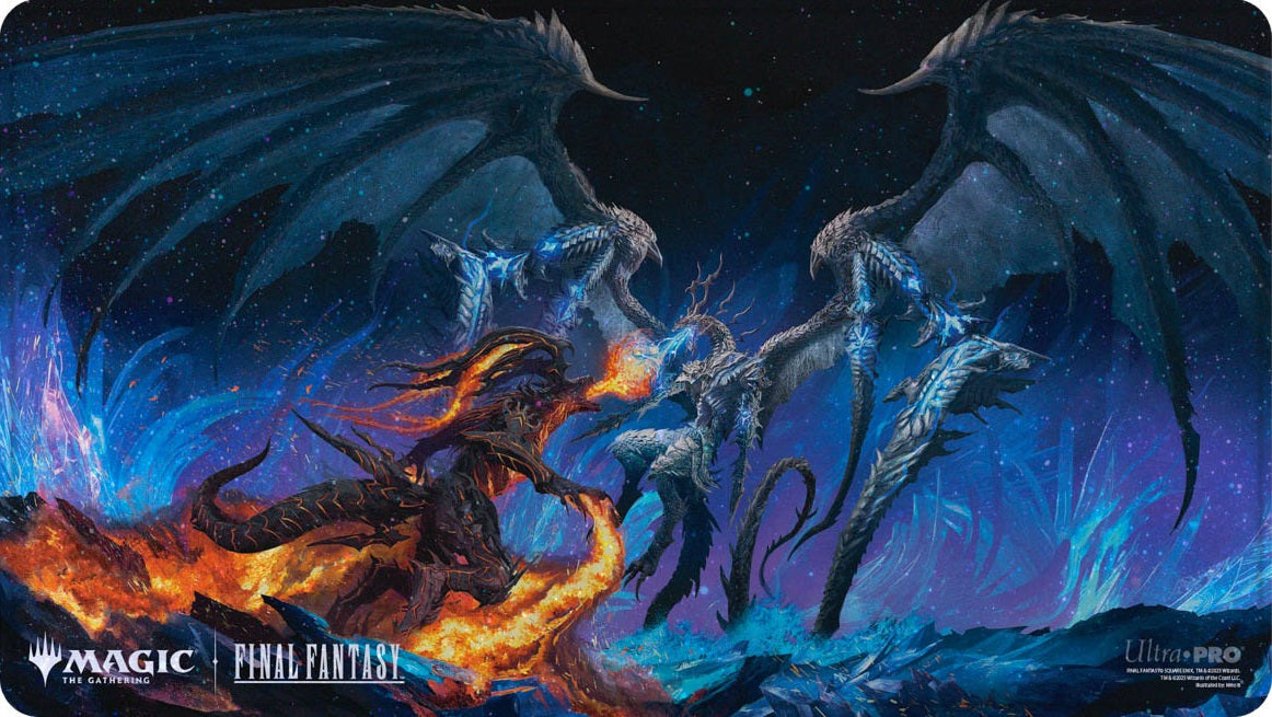 Ultra Pro: Holofoil Playmat Ifrit VS Bahamut "Final Fantasy Universes Beyond" MTG