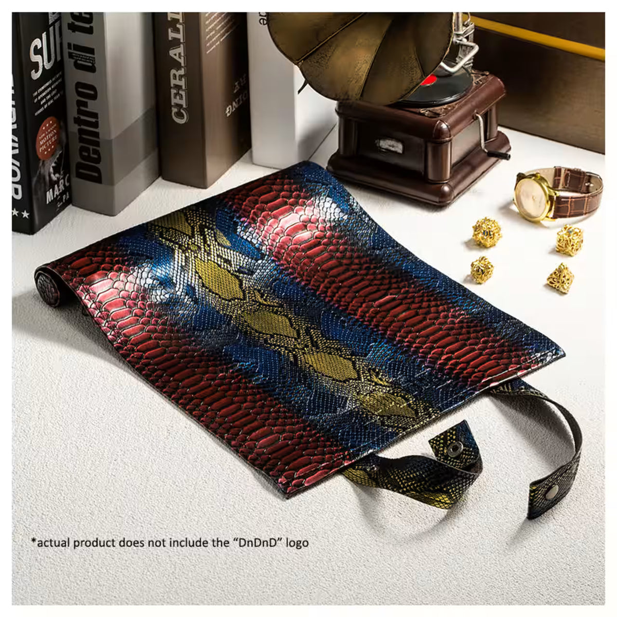 Roll up Leather Dice Mat - Dragon Scale