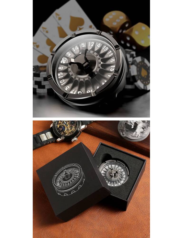 Roulette Dice D20 - Gunmetal and White