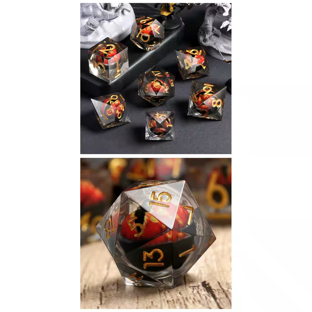 Sharp Edge Dice Set (7) Dragon Eye Red