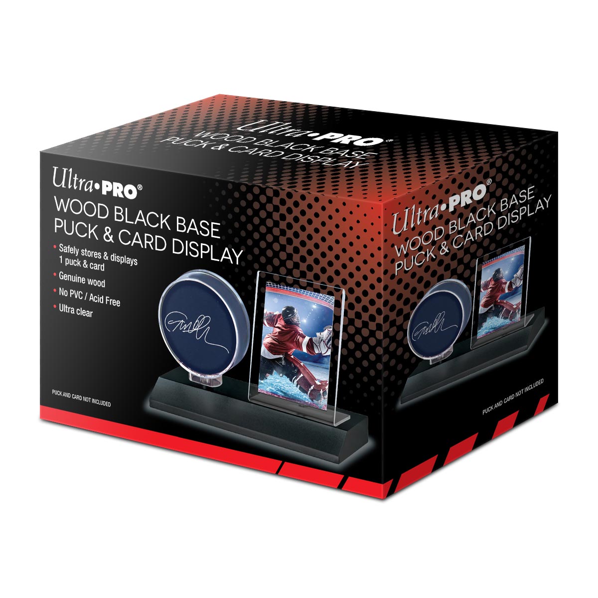 Ultra PRO: Display - Hockey Puck & Card Wood Base (Black)