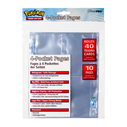 Ultra PRO: 4-Pocket Pages - Pokemon (10-Pack/Clear)
